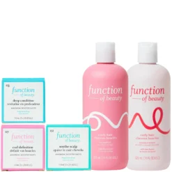 Function Of Beauty Curly Hair Scalp Soothing Shampoo And Conditioner And Boosters Set